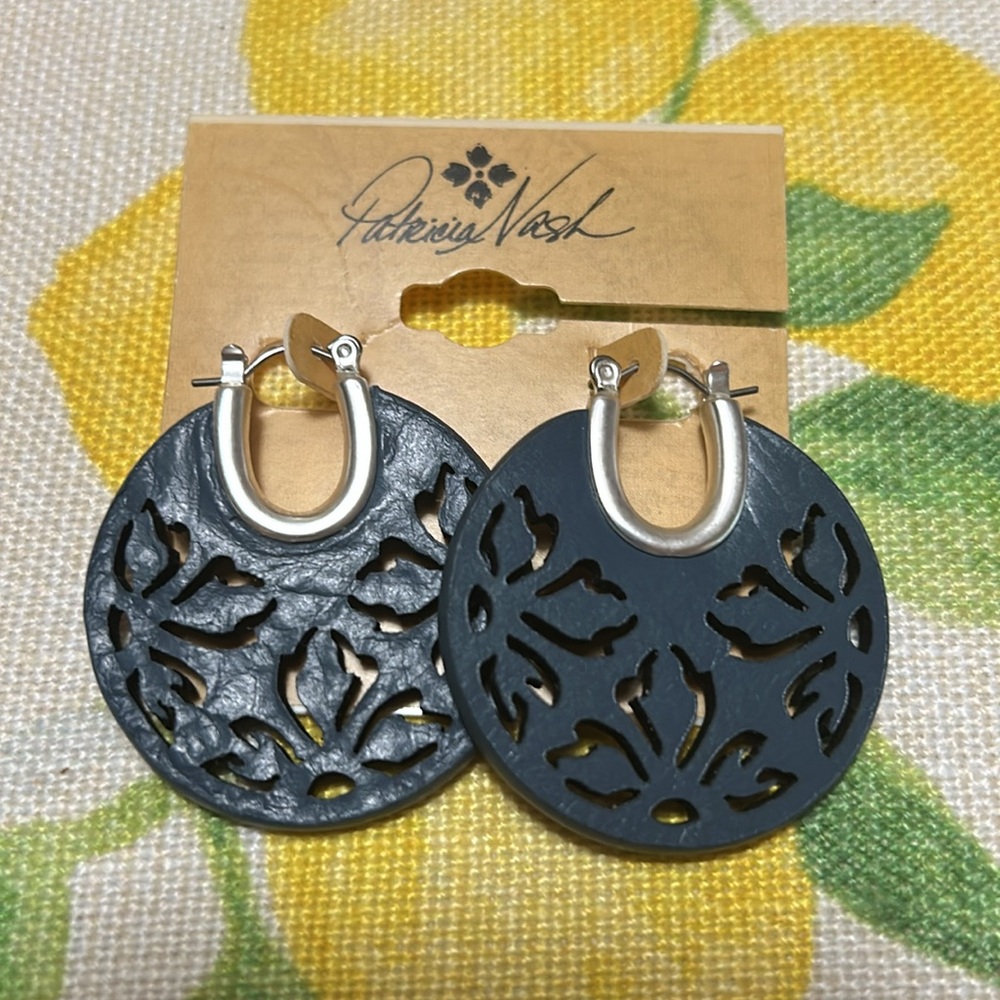 PATRICIA NASH Denim Blue Hoop Earrings